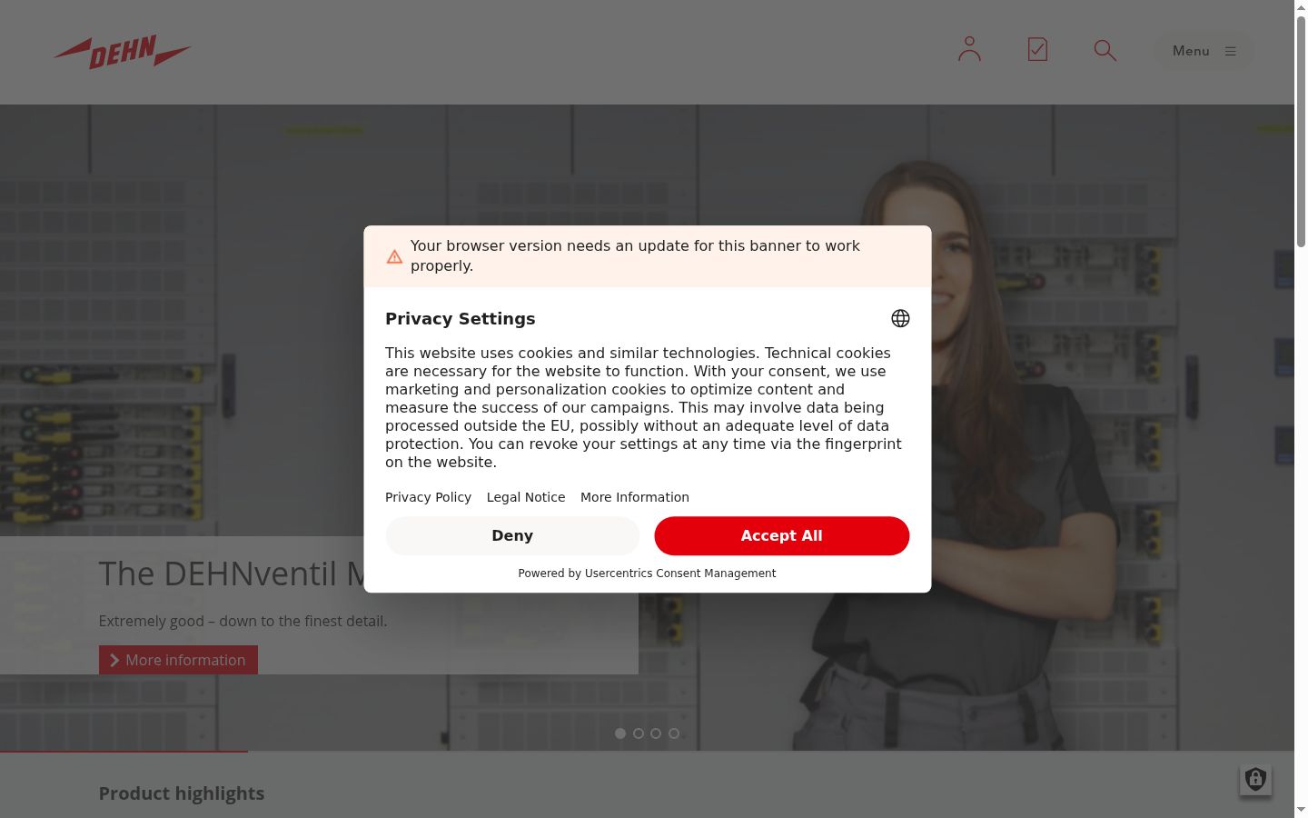 Screenshot van de toestemmingsbanner zoals getoond vóór enige interactie