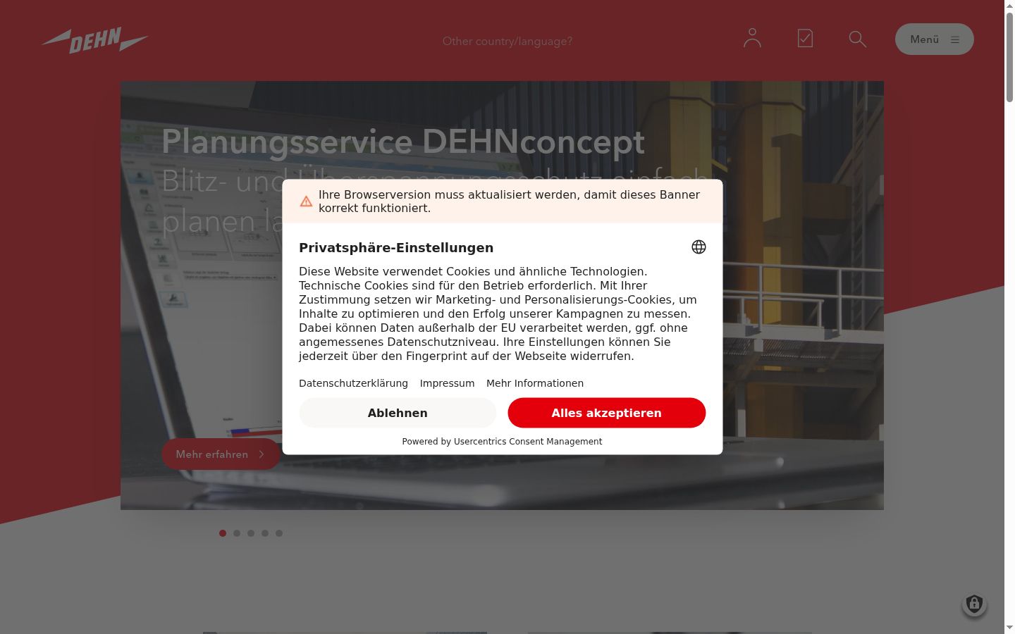 Sutikimo reklamjuostės, rodytos prieš bet kokią sąveiką, ekrano kopija