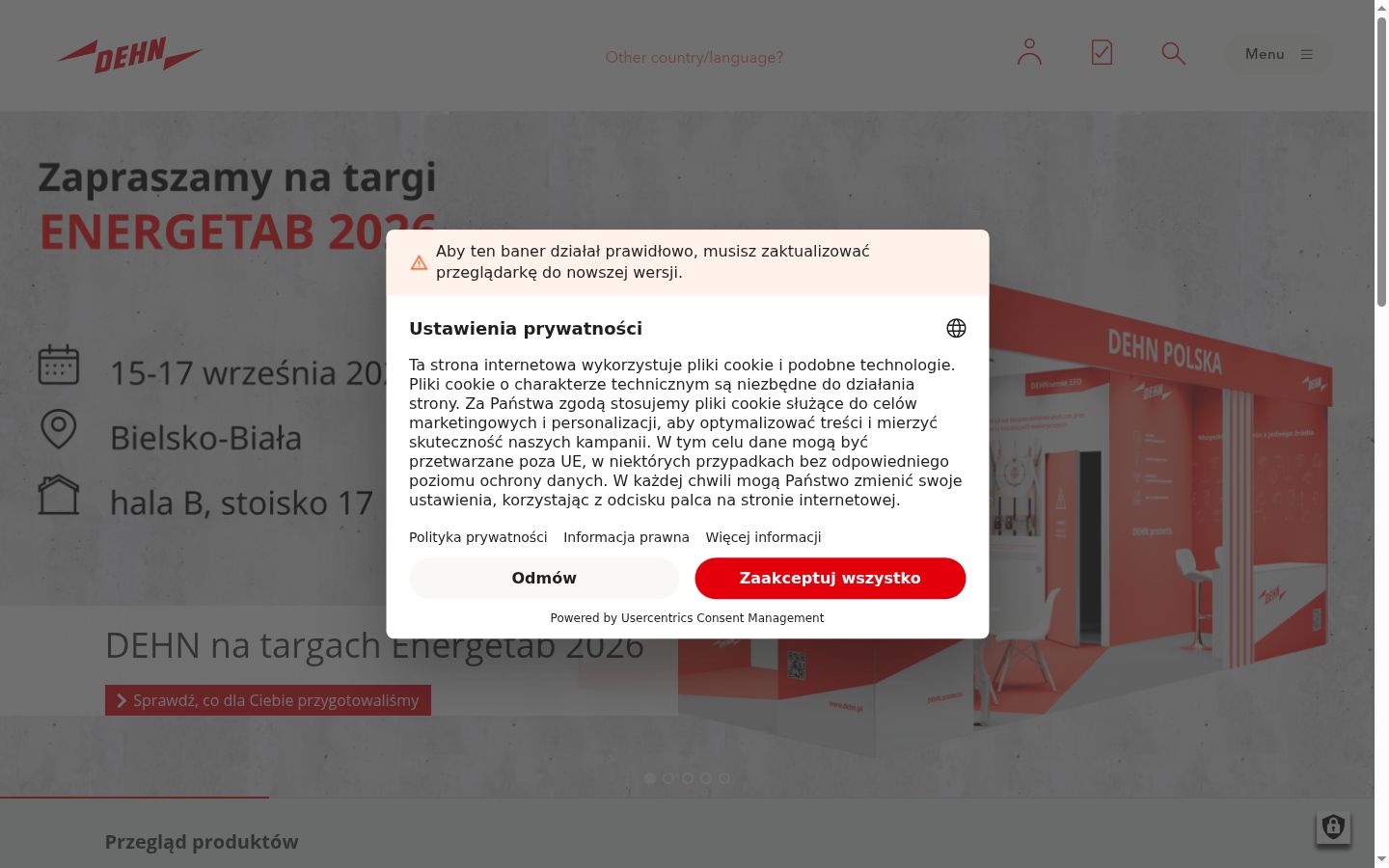 Screenshot tal-banner tal-kunsens muri qabel kwalunkwe interazzjoni