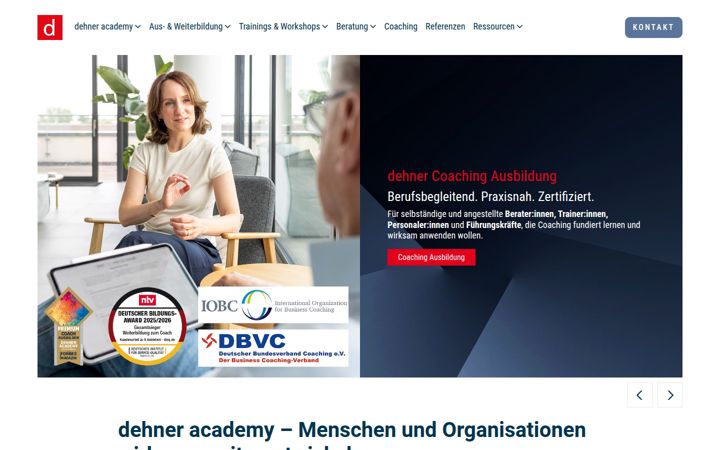 Screenshot of dehner.academy