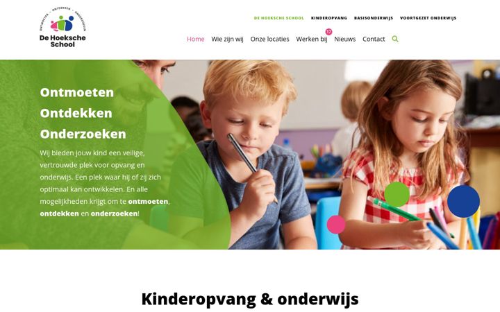 Screenshot di dehoekscheschool.nl