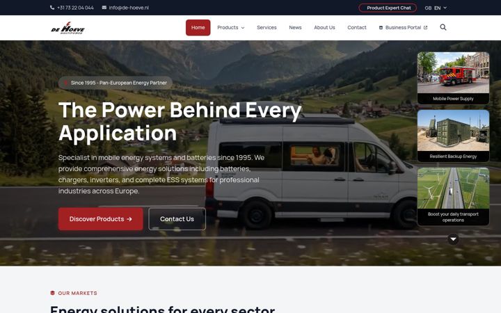 Skjermbilde av dehoevemultipower.nl