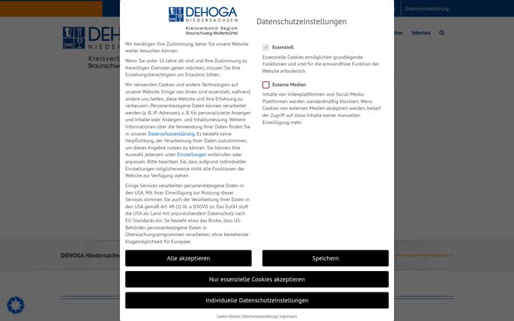 Screenshot of dehoga-bs-wf.de