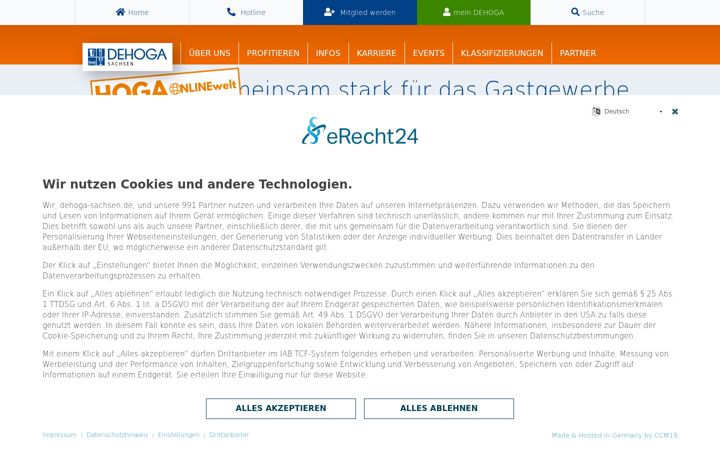 Screenshot of dehoga-sachsen.de