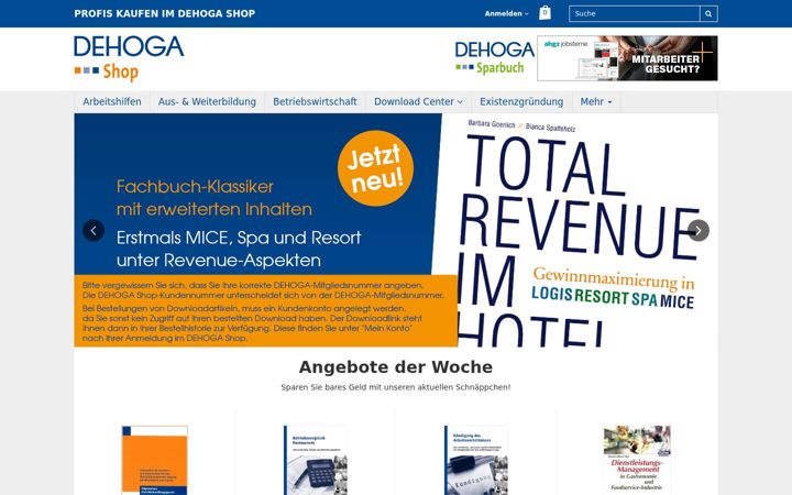Screenshot of dehoga-shop.de