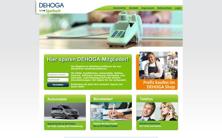 Screenshot of dehoga-sparbuch.de