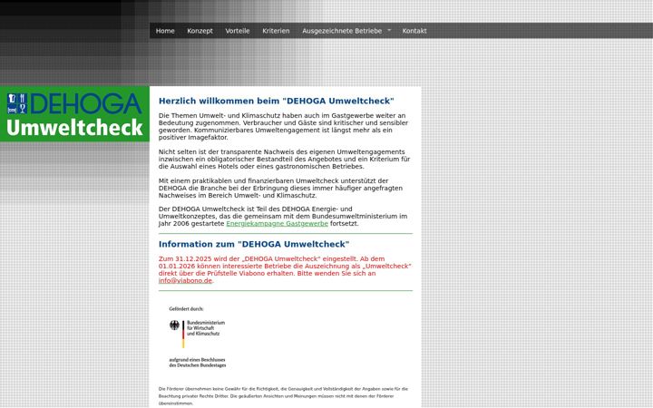 Screenshot of dehoga-umweltcheck.de