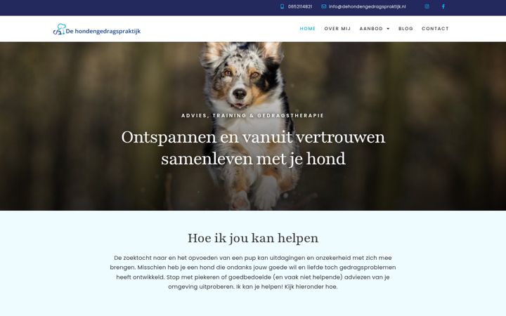 Skjermbilde av dehondengedragspraktijk.nl