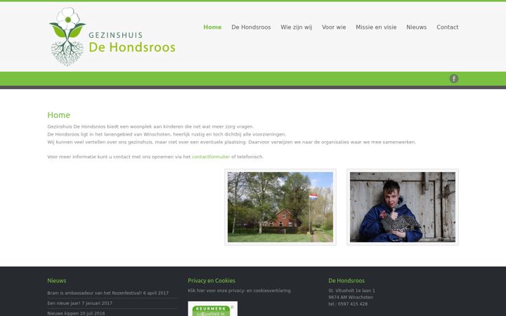 Skjermbilde av dehondsroos.nl