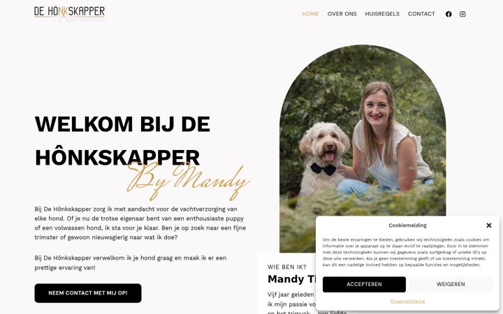 Skjermbilde av dehonkskapper.nl