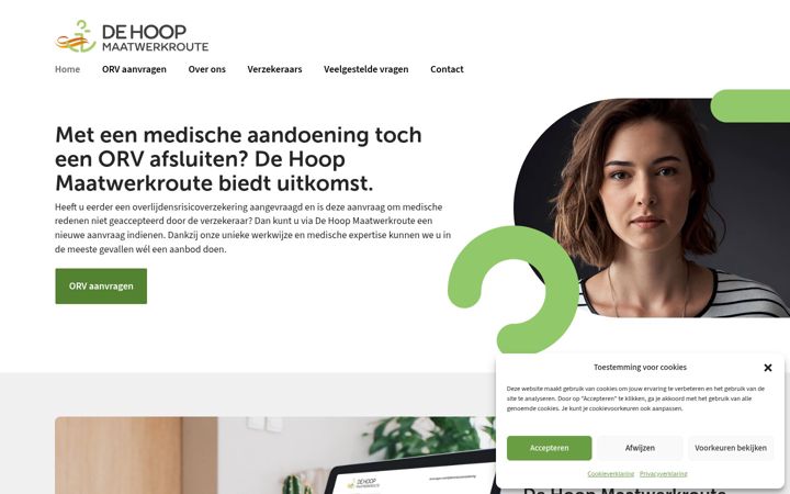 Skærmbillede af dehoopmaatwerkroute.nl
