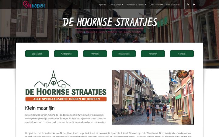 Skjermbilde av dehoornsestraatjes.nl