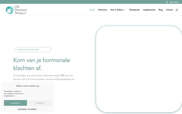 Skærmbillede af dehormoonkliniek.nl