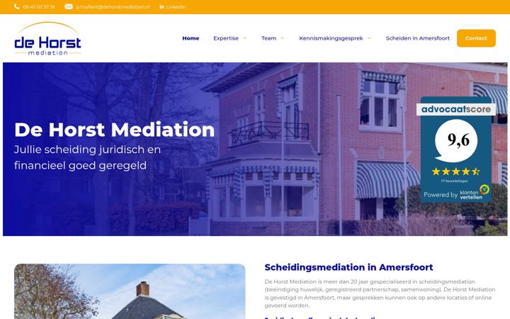 Skærmbillede af dehorstmediation.nl