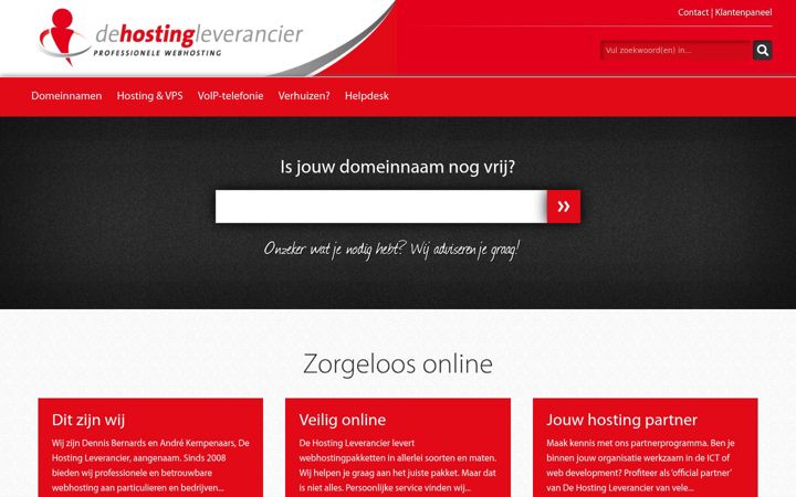 Screenshot of dehostingleverancier.nl