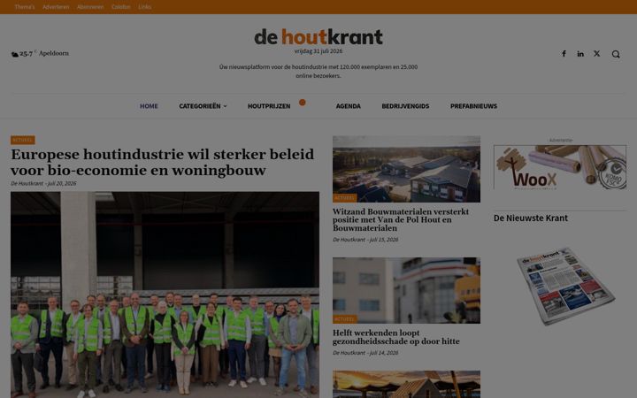Skærmbillede af dehoutkrant.nl
