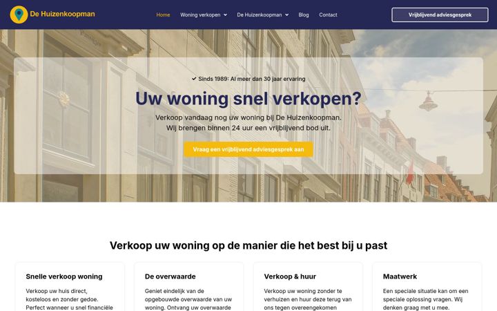 Skjermbilde av dehuizenkoopman.nl