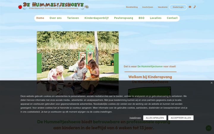 Skjermbilde av dehummeltjeshoeve.nl