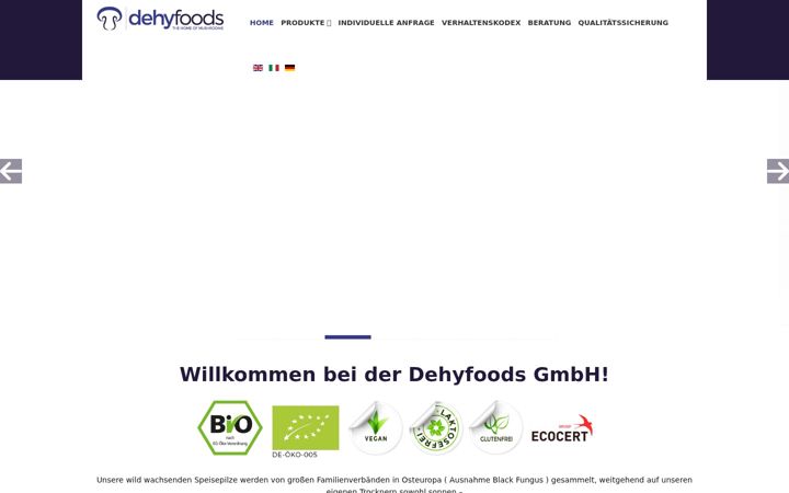 Screenshot of dehyfoods.com