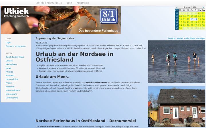 Screenshot of deich-ferien-haus.de