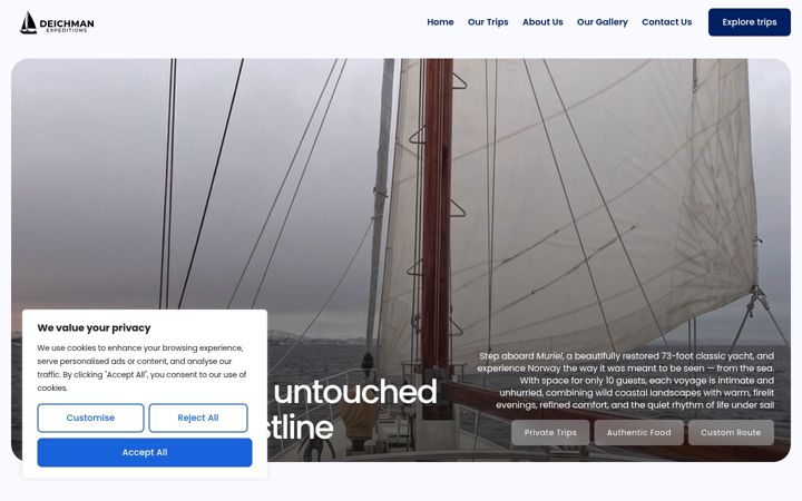 Screenshot of deichmanexpeditions.com