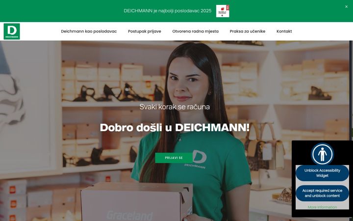 Snímek obrazovky deichmann-karijera.hr