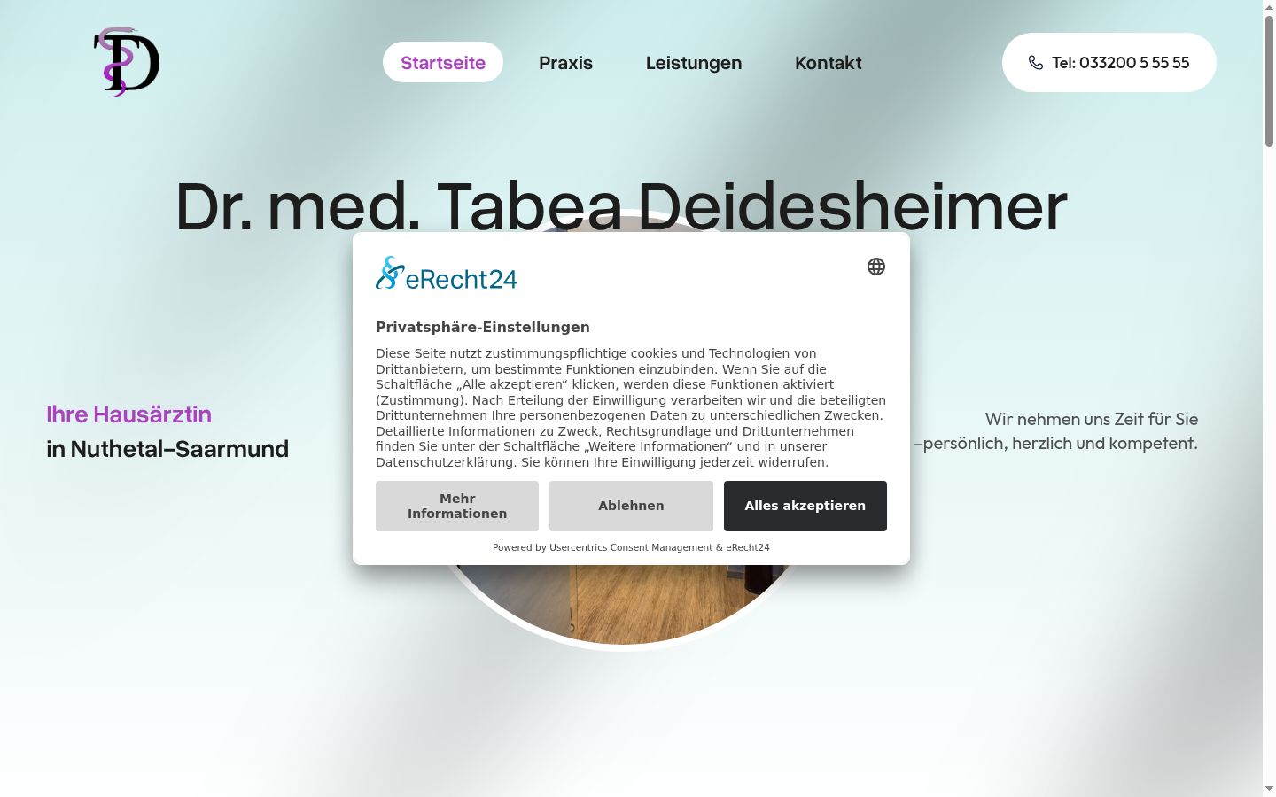 Skjermbilde av samtykkebanneret slik det vises før noen interaksjon