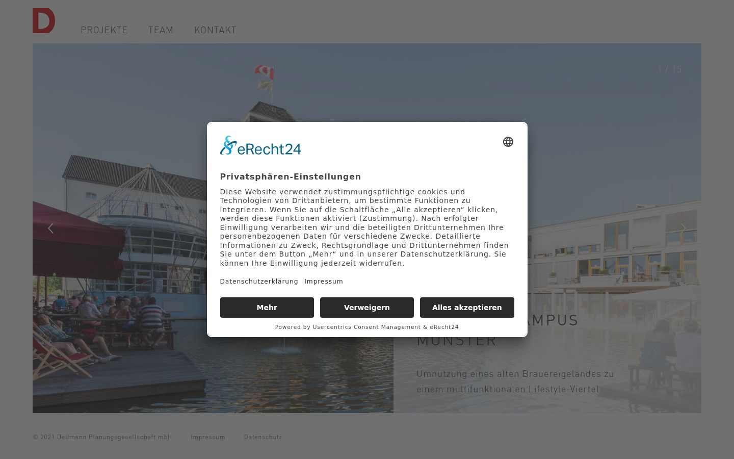 Screenshot of the consent banner shown before any interaction