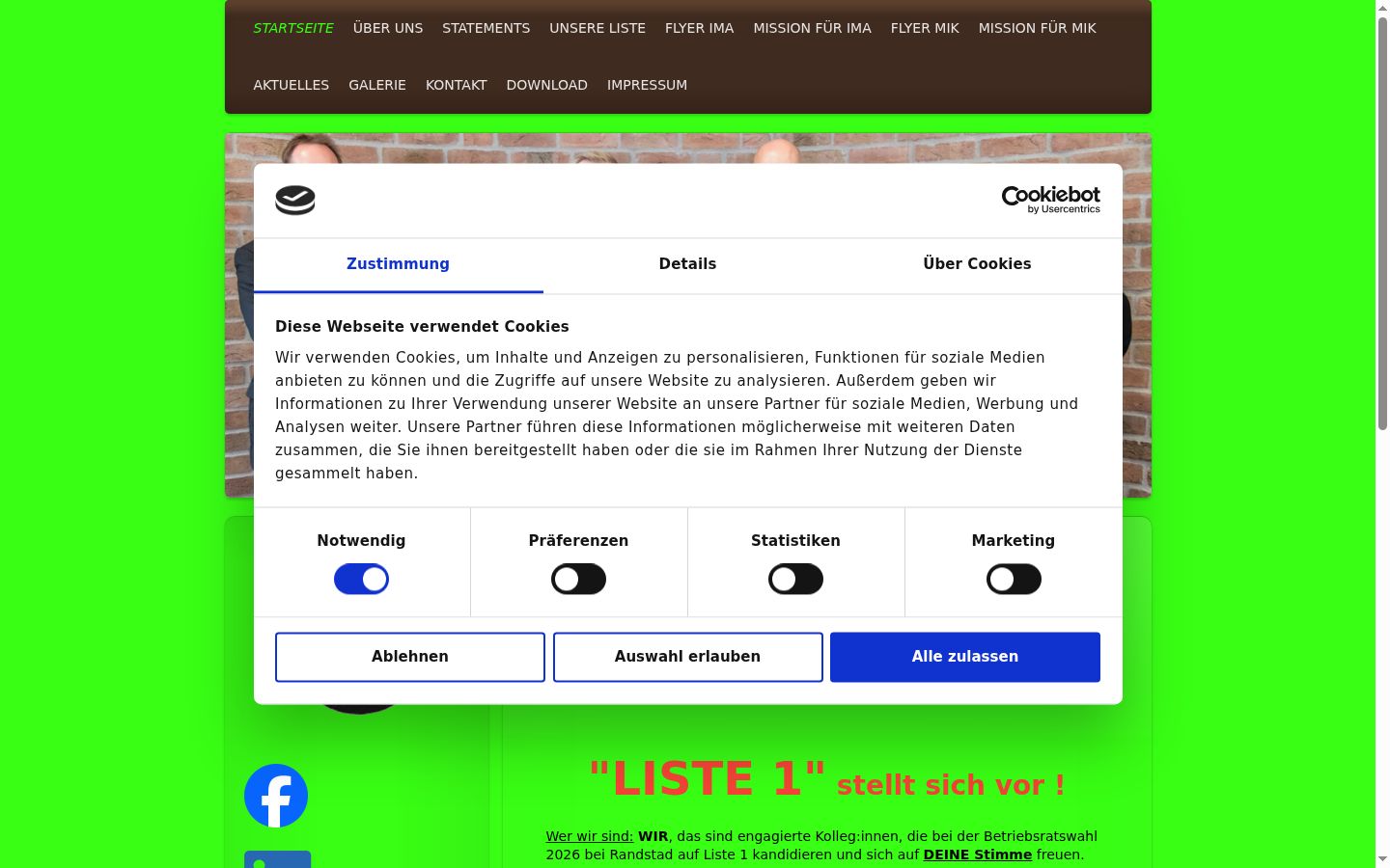 Sutikimo reklamjuostės, rodytos prieš bet kokią sąveiką, ekrano kopija