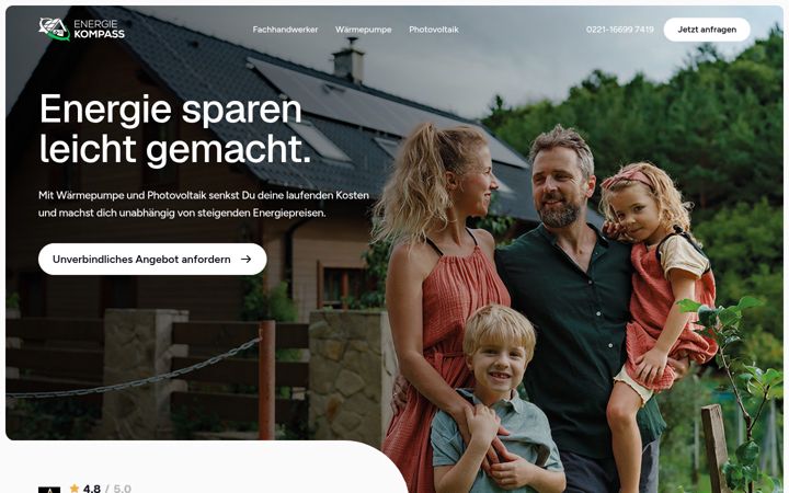 Ekraanipilt saidist dein-energiekompass.de