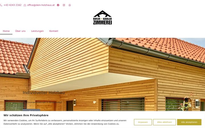 Screenshot of dein-holzhaus.at