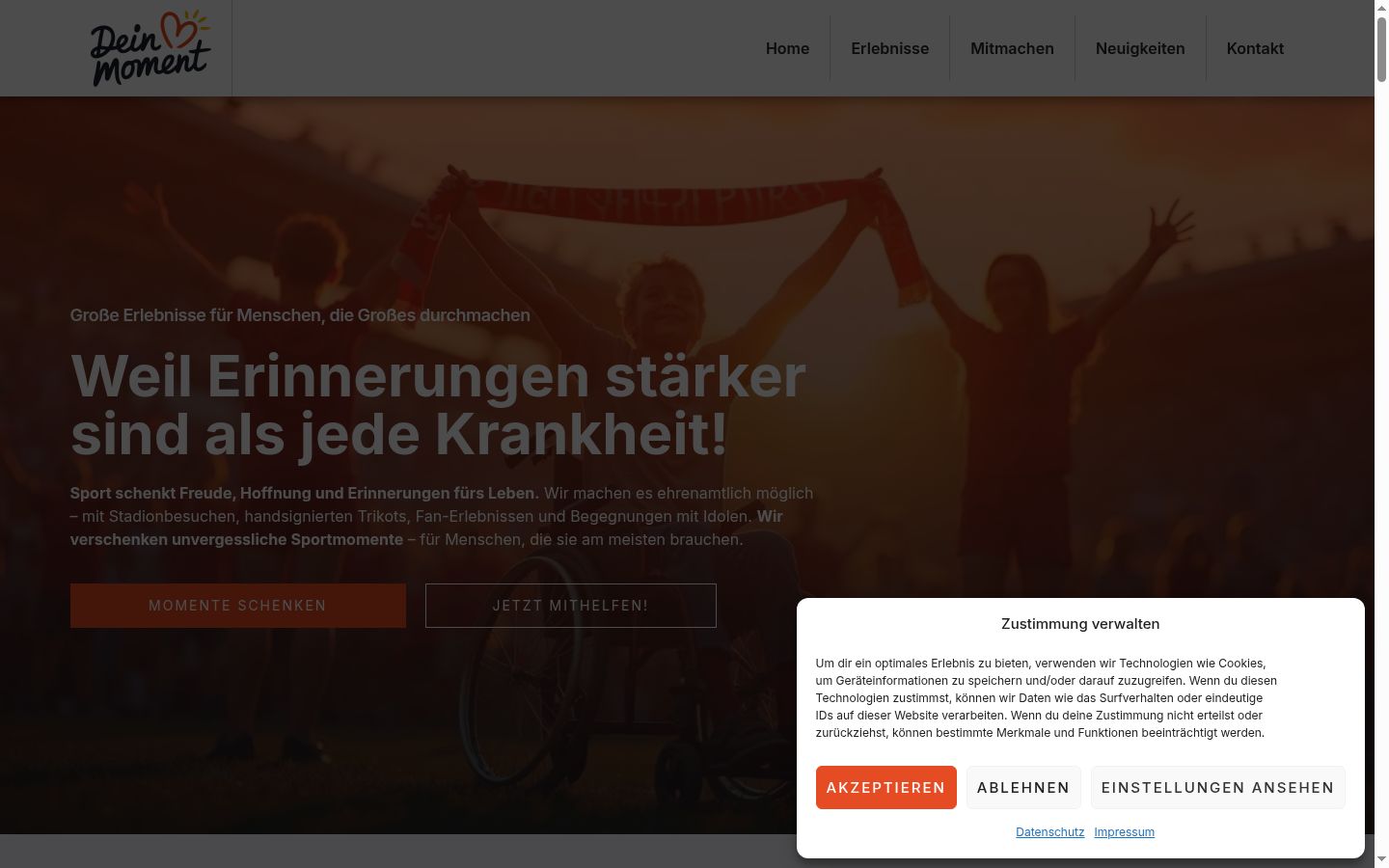 Sutikimo reklamjuostės, rodytos prieš bet kokią sąveiką, ekrano kopija