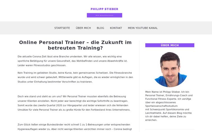 Screenshot van dein-onlinepersonaltrainer.de