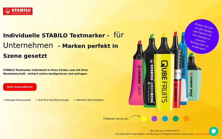 Screenshot of dein-stabilo-textmarker.de