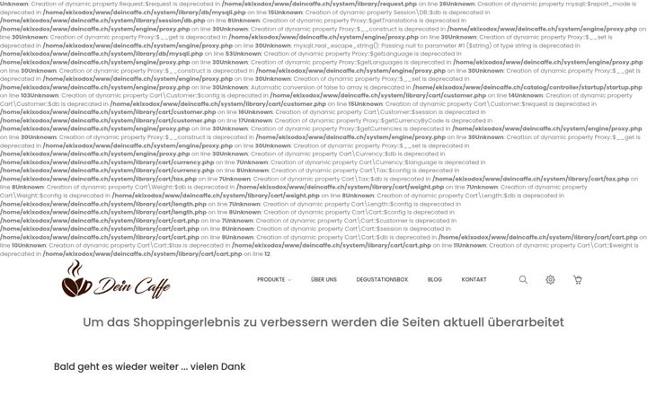 Screenshot of deincaffe.ch