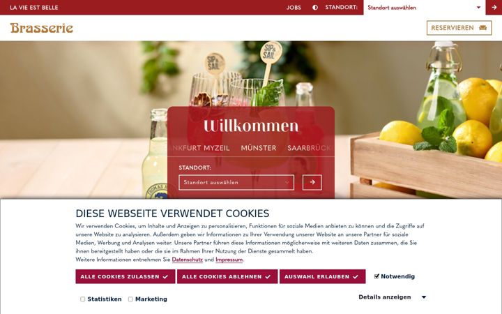 Screenshot of deine-brasserie.de