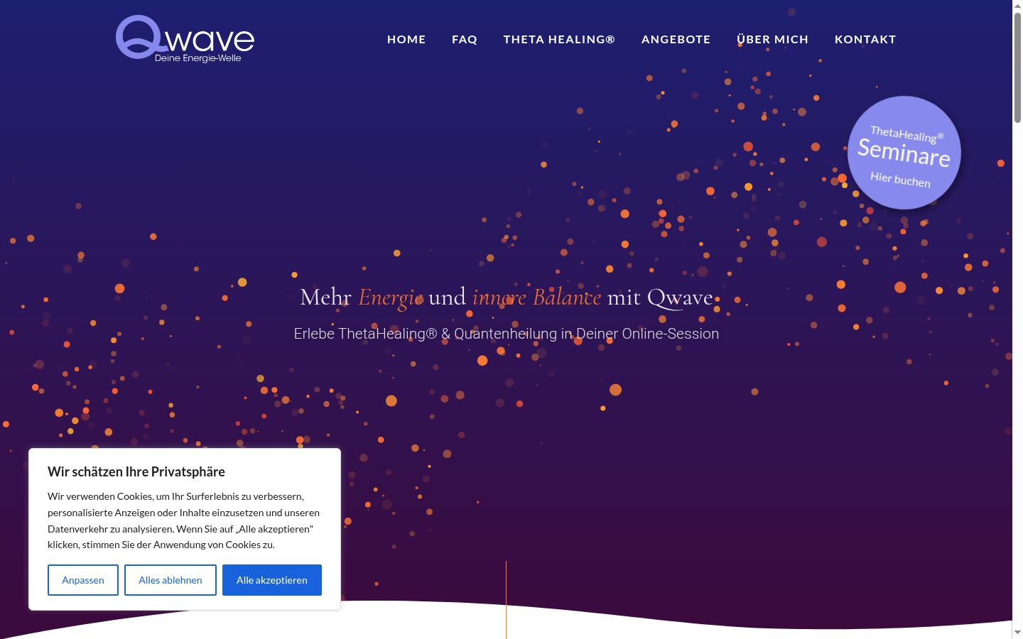 Screenshot of the consent banner shown before any interaction