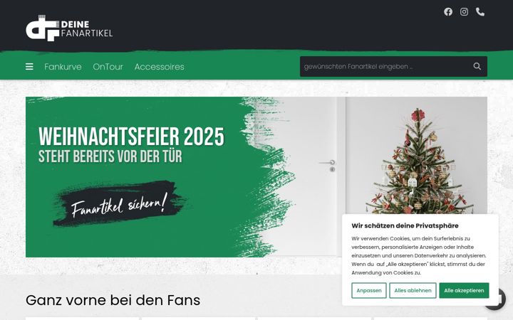 Screenshot of deine-fanartikel.de