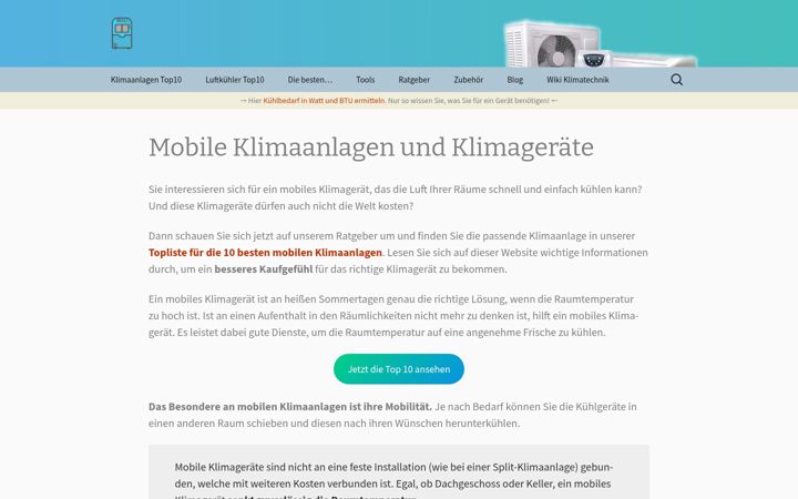 Screenshot of deine-mobile-klimaanlage.de