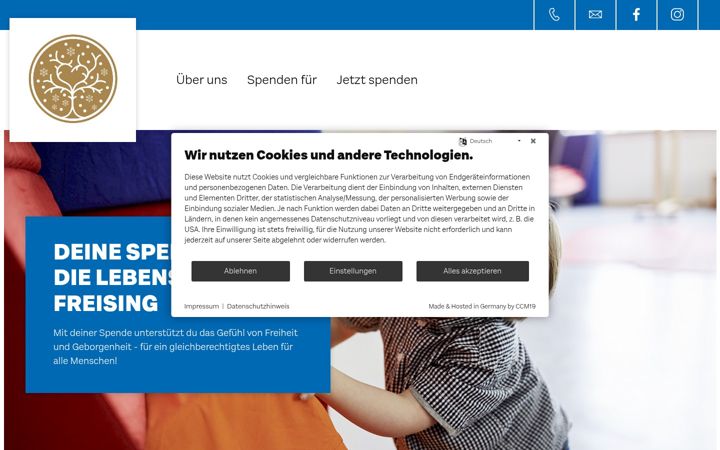 Screenshot of deine-spende.com