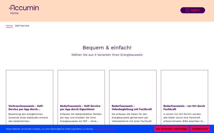 Screenshot of deinenergieausweis.com