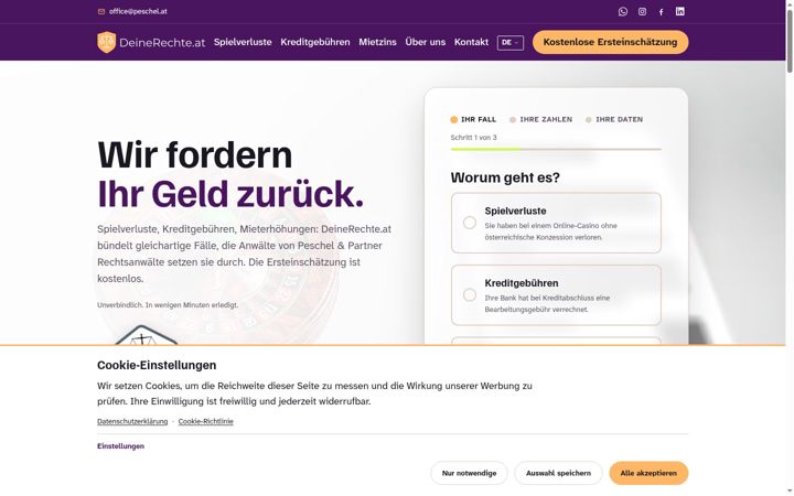 Screenshot of deinerechte.at