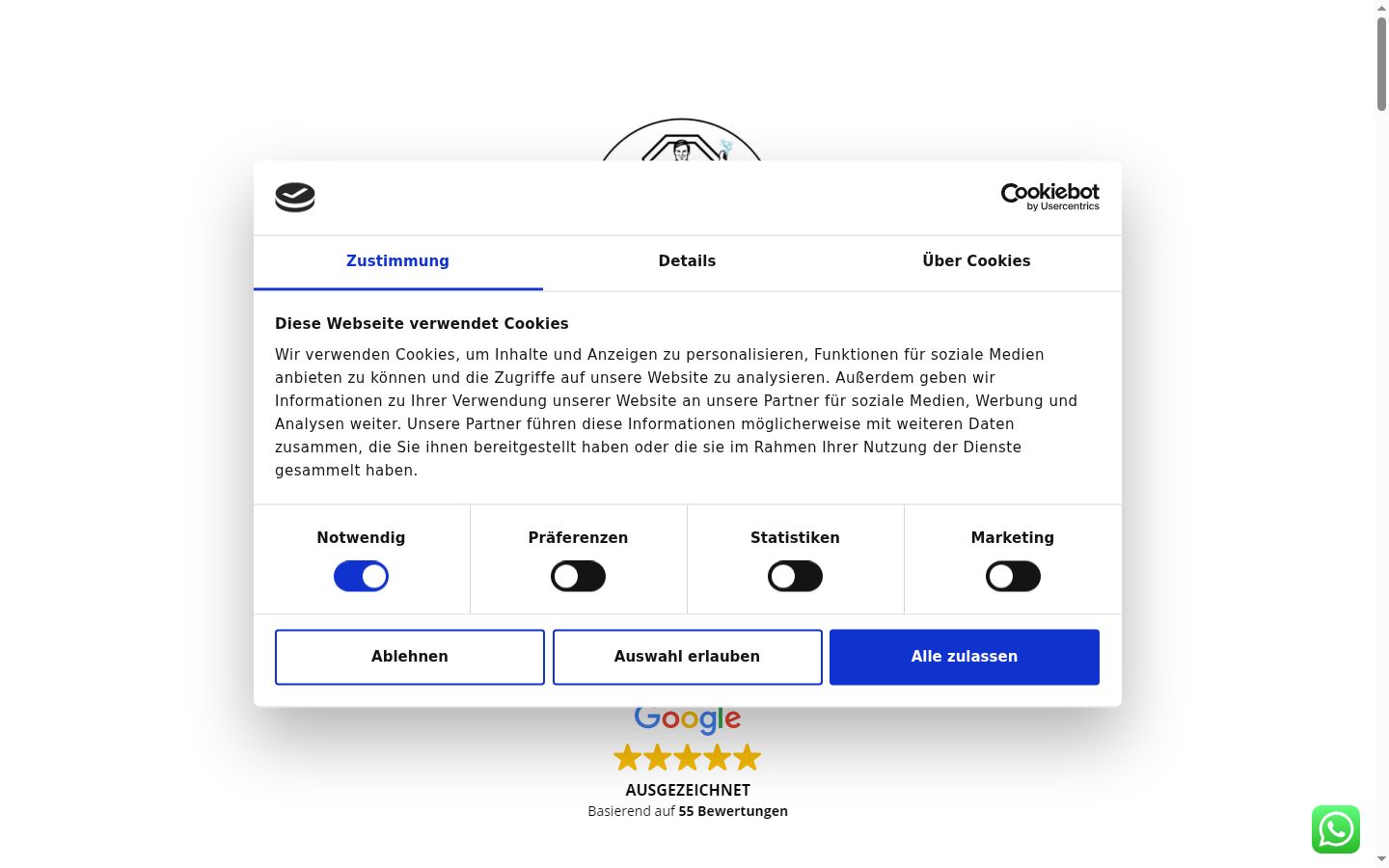 Capture d'écran de la bannière de consentement affichée avant toute interaction