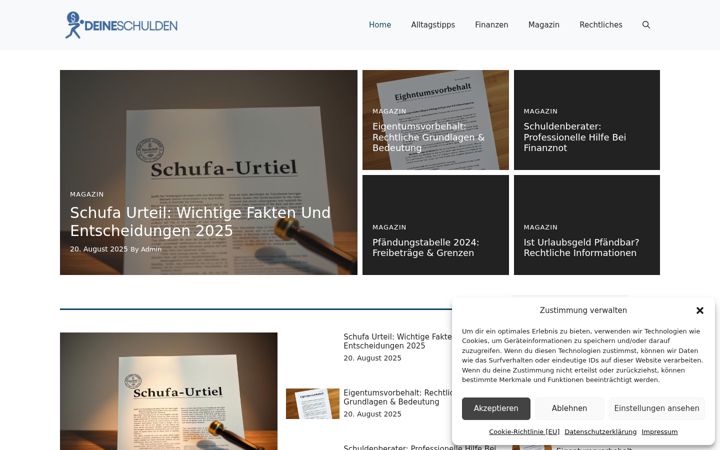 Screenshot of deineschulden.de