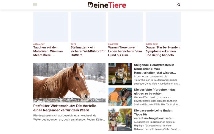 Screenshot of deinetiere.com