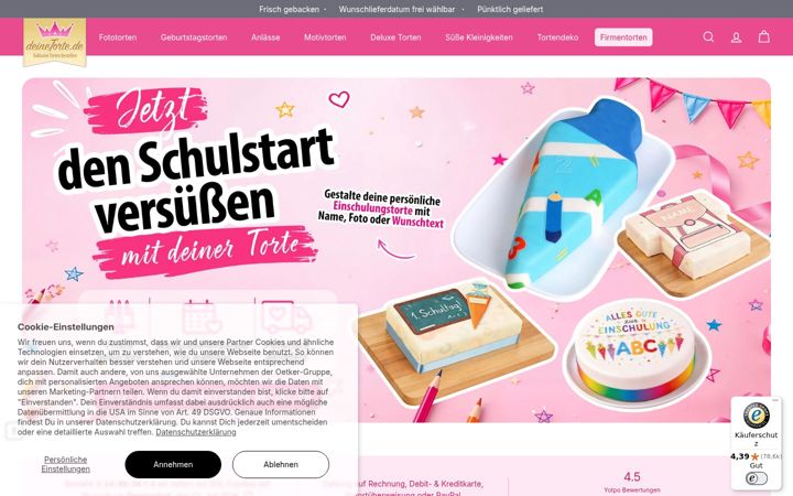 Zrzut ekranu deinetorte.de