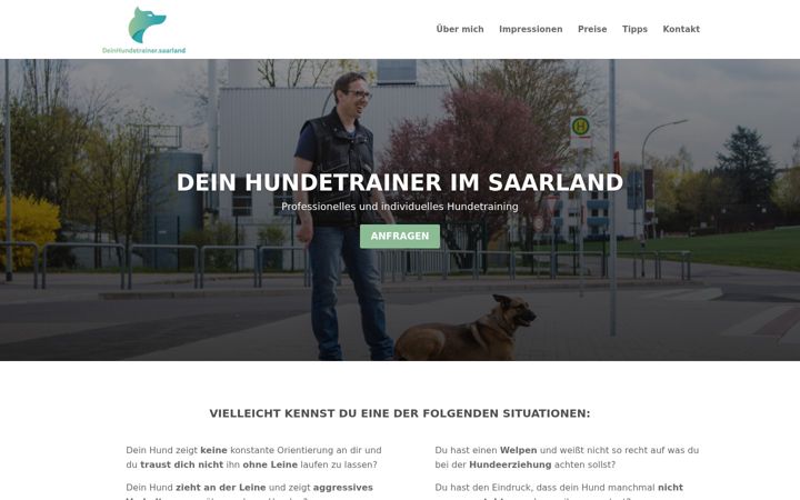 Screenshot of deinhundetrainer.saarland