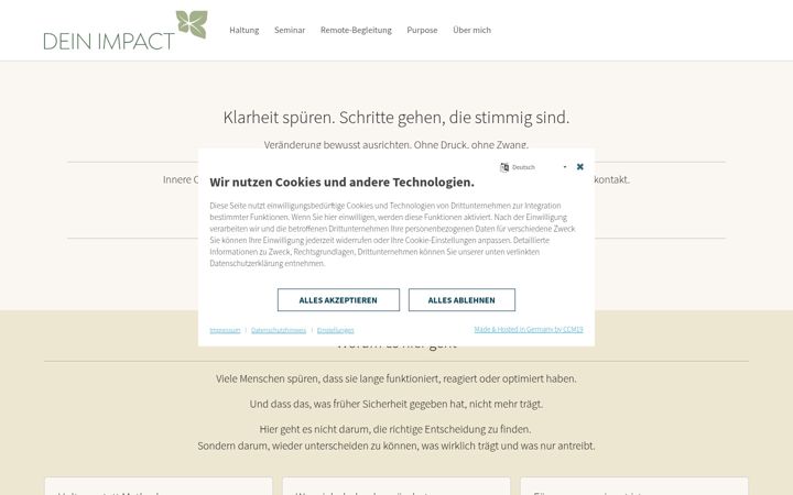 Screenshot of deinimpact.de