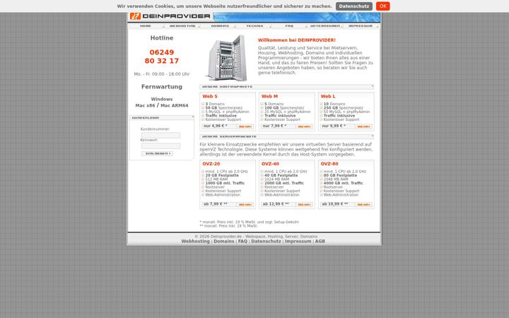 Screenshot of deinprovider.de