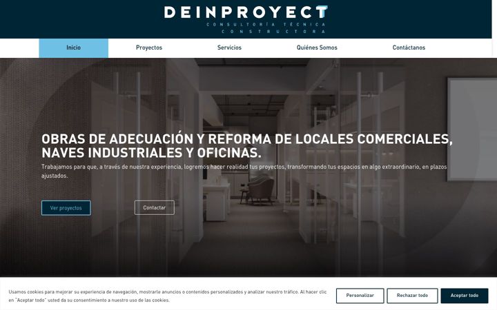Snimka zaslona za deinproyect.es